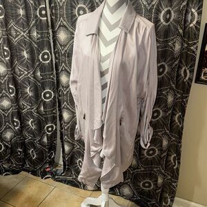 Gray Open Front Jacket with inside Drawstring by Stoosh Size Medium